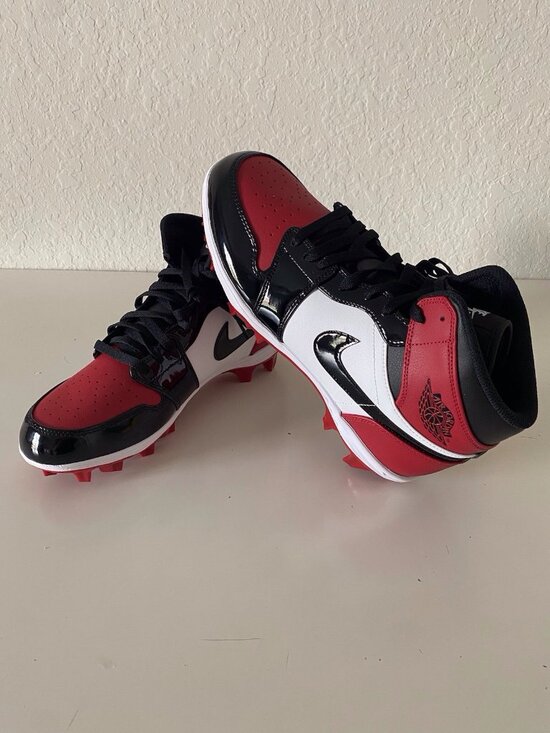 Jordan Other - Men’s Sz 10.5 Nike Air Jordan 1 MID TD Red Black Baseball Cleats FJ6805-601